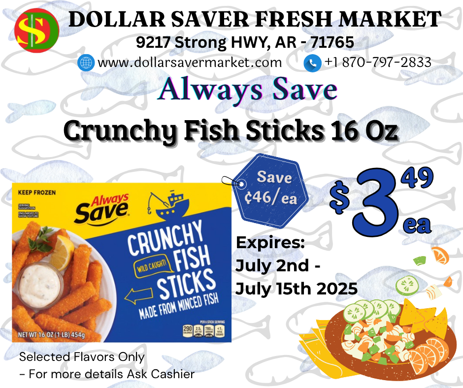 Always Save Crunchy Fish Sticks