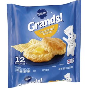 Pillsbury Grands! Cornbread Biscuits, Frozen, 12 Biscuits, 25 oz.
