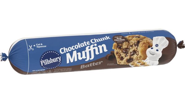 Pillsbury Chocolate Chunk Muffin Batter, Cut and Squeeze Package, 16.5 oz