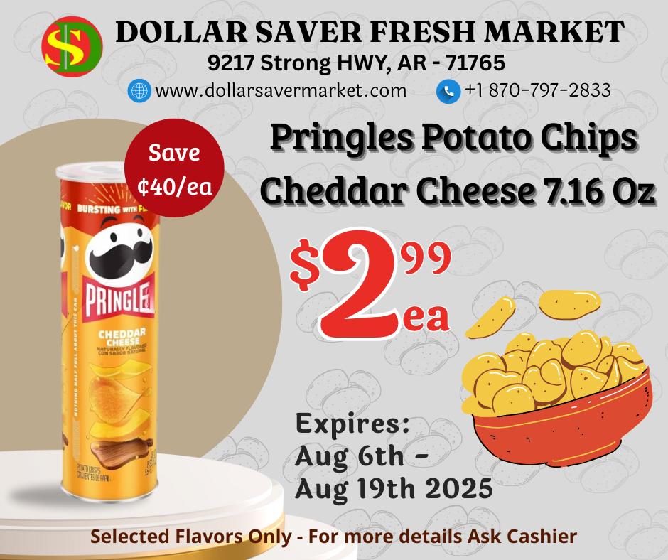 Pringles Potato Chips Cheddar Cheese